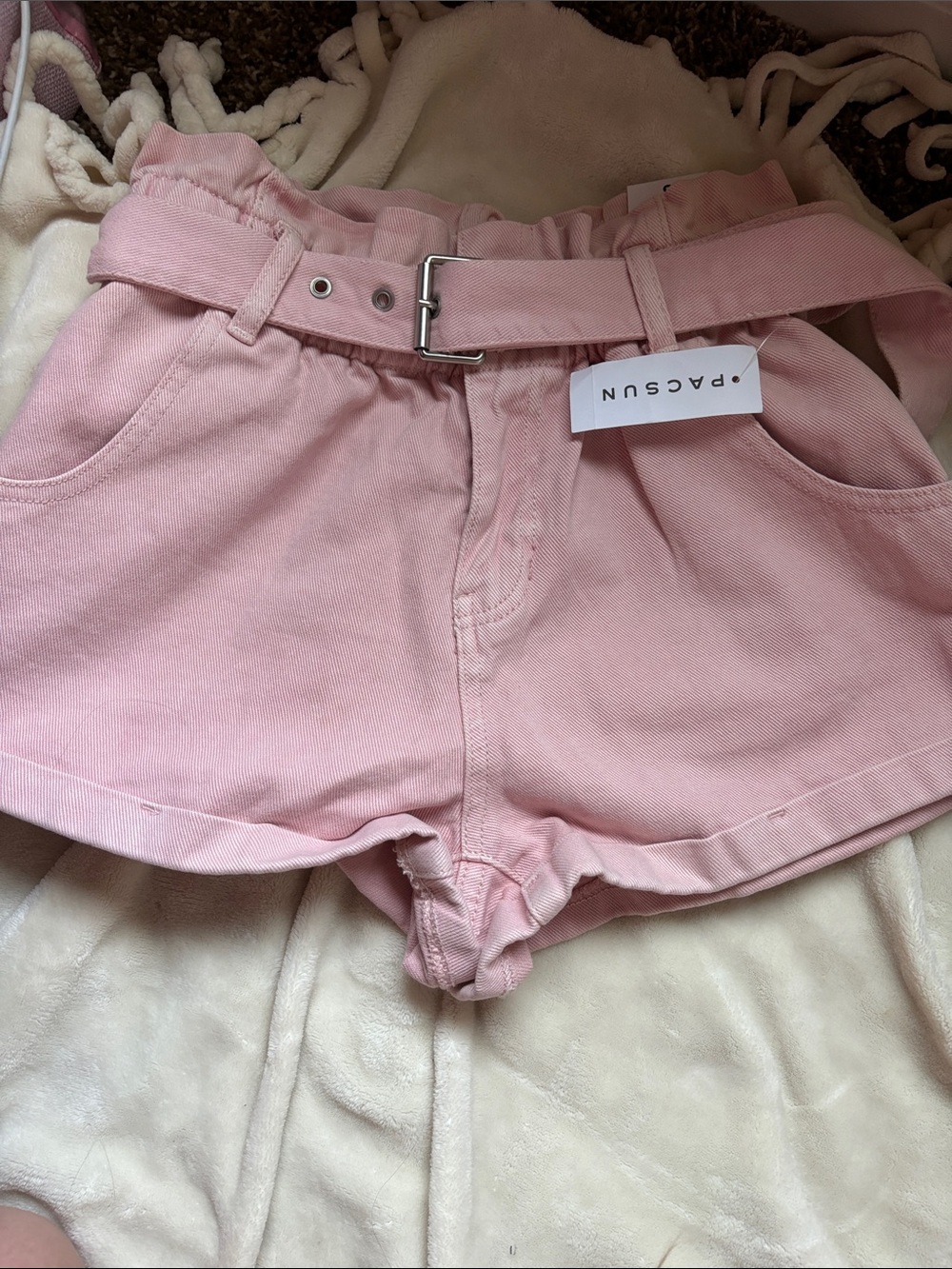 Pacsun Pink Denim Mom Shorts